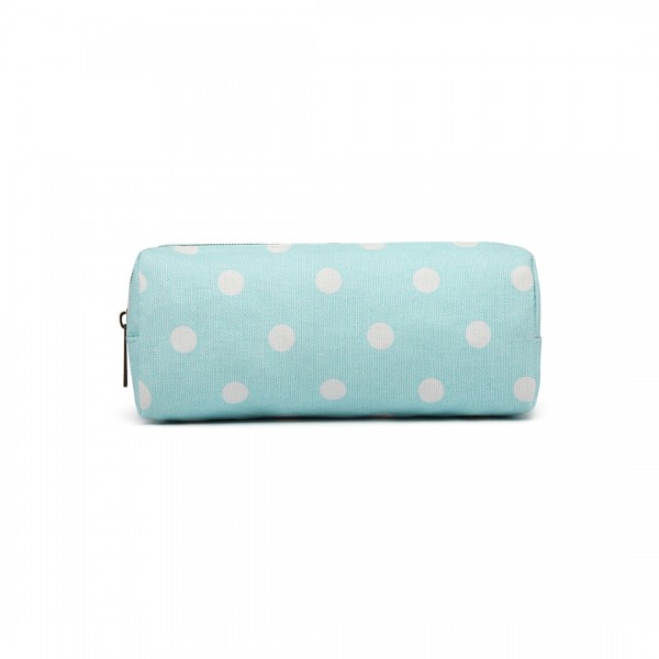 PC-D - Miss Lulu Canvas Pencil Case  Polka Dot Blue